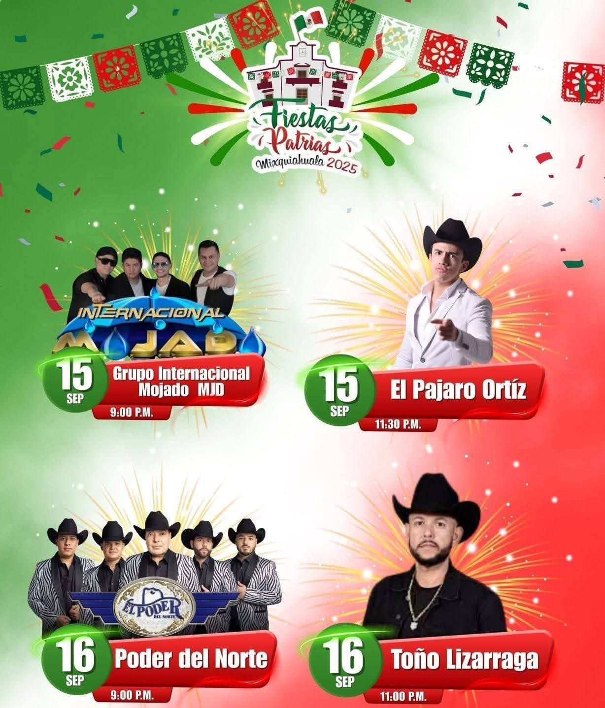 Elenco Fiestas Patrias Mixquiahuala 2025