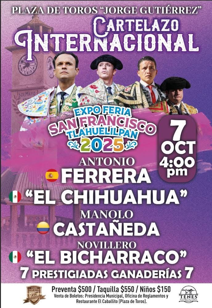 Toros en la Feria San Francisco Tlahuelilpan 2025