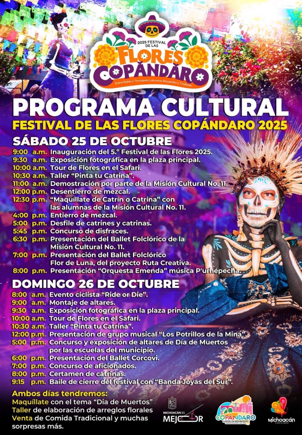 Programa Festival de las Flores Copándaro 2025