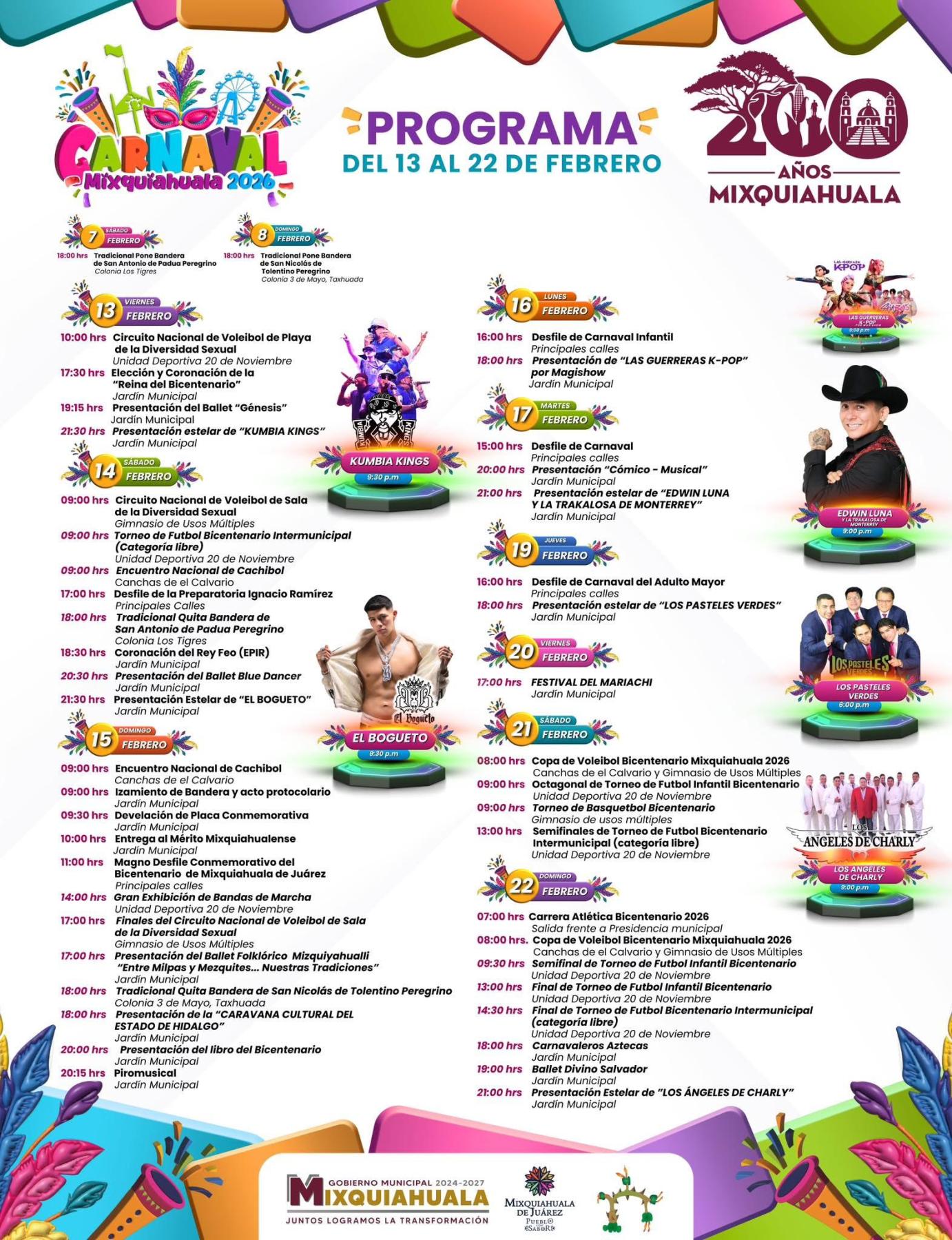 Programa Carnaval Mixquiahuala 2026