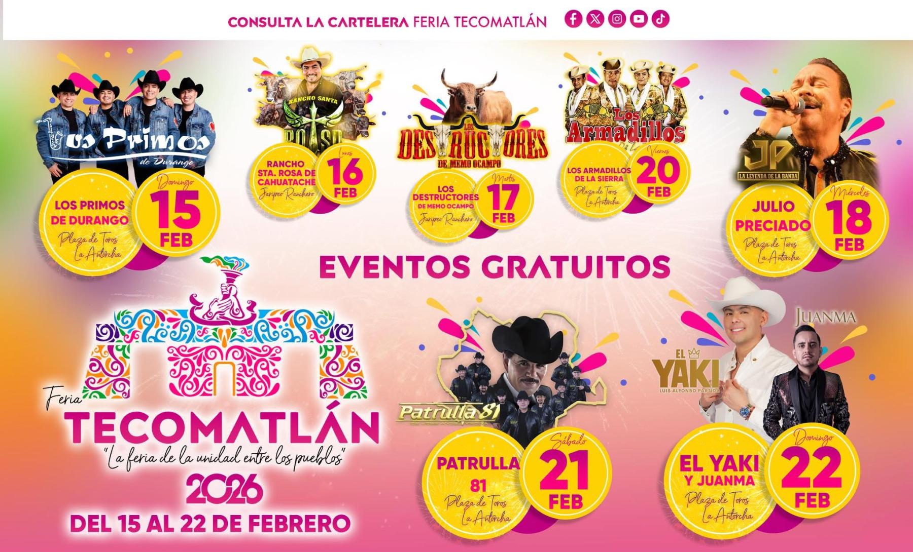 Elenco Feria Tecomatlán 2026