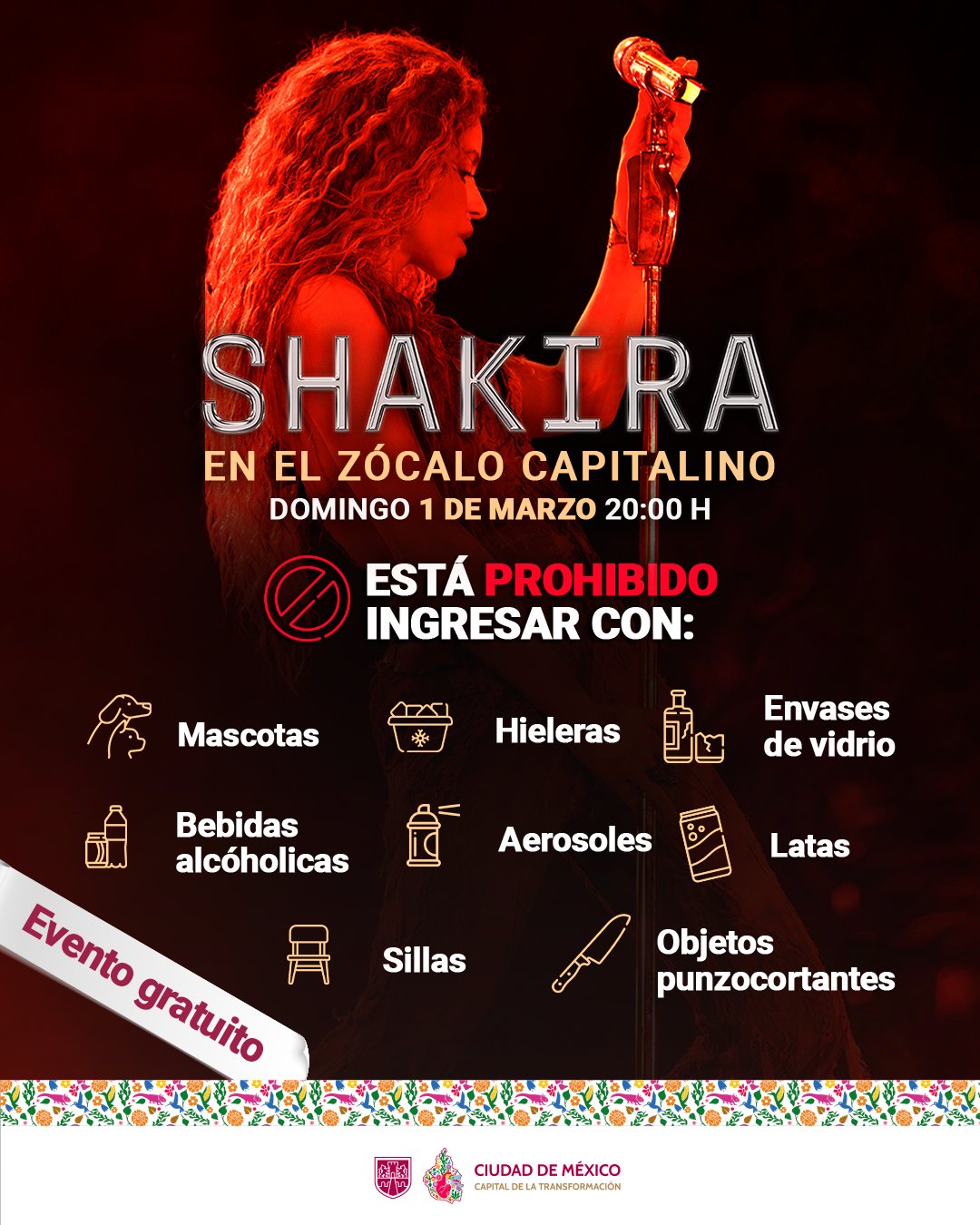 Shakira en el Zócalo, recomendaciones para este 1 de marzo