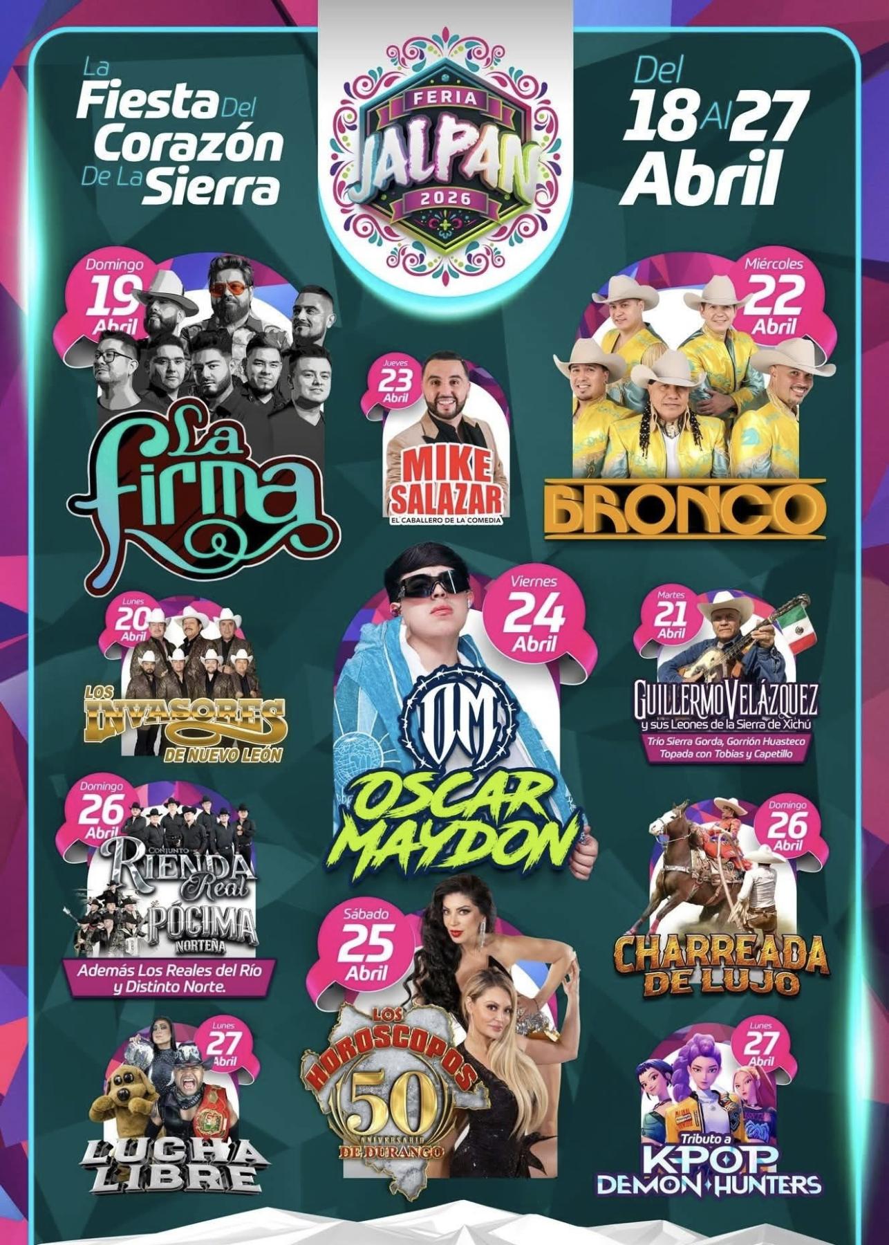 Cartelera Artística Feria Jalpan 2026