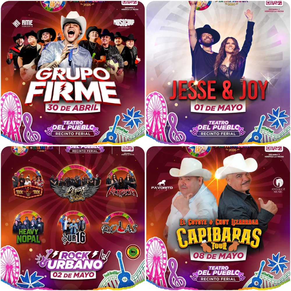 Cartelera artística Feria Nacional de Ixtapaluca 2026