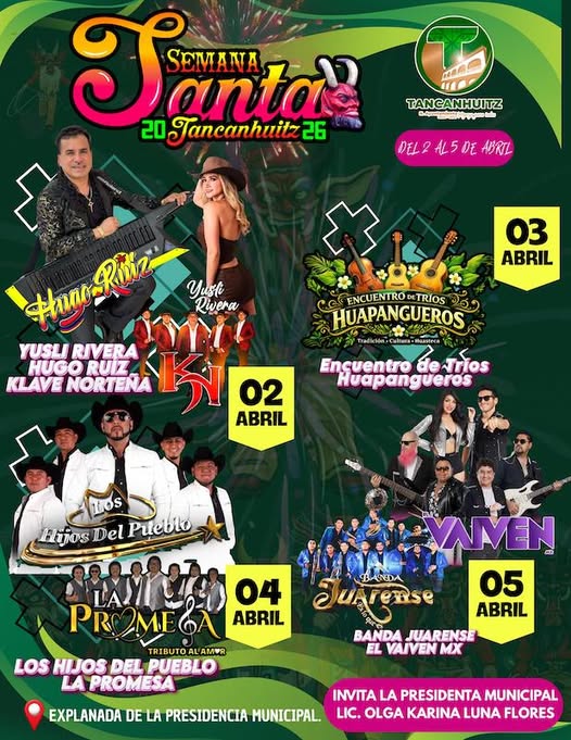 Cartelera Artística Semana Santa Tancanhuitz 2026