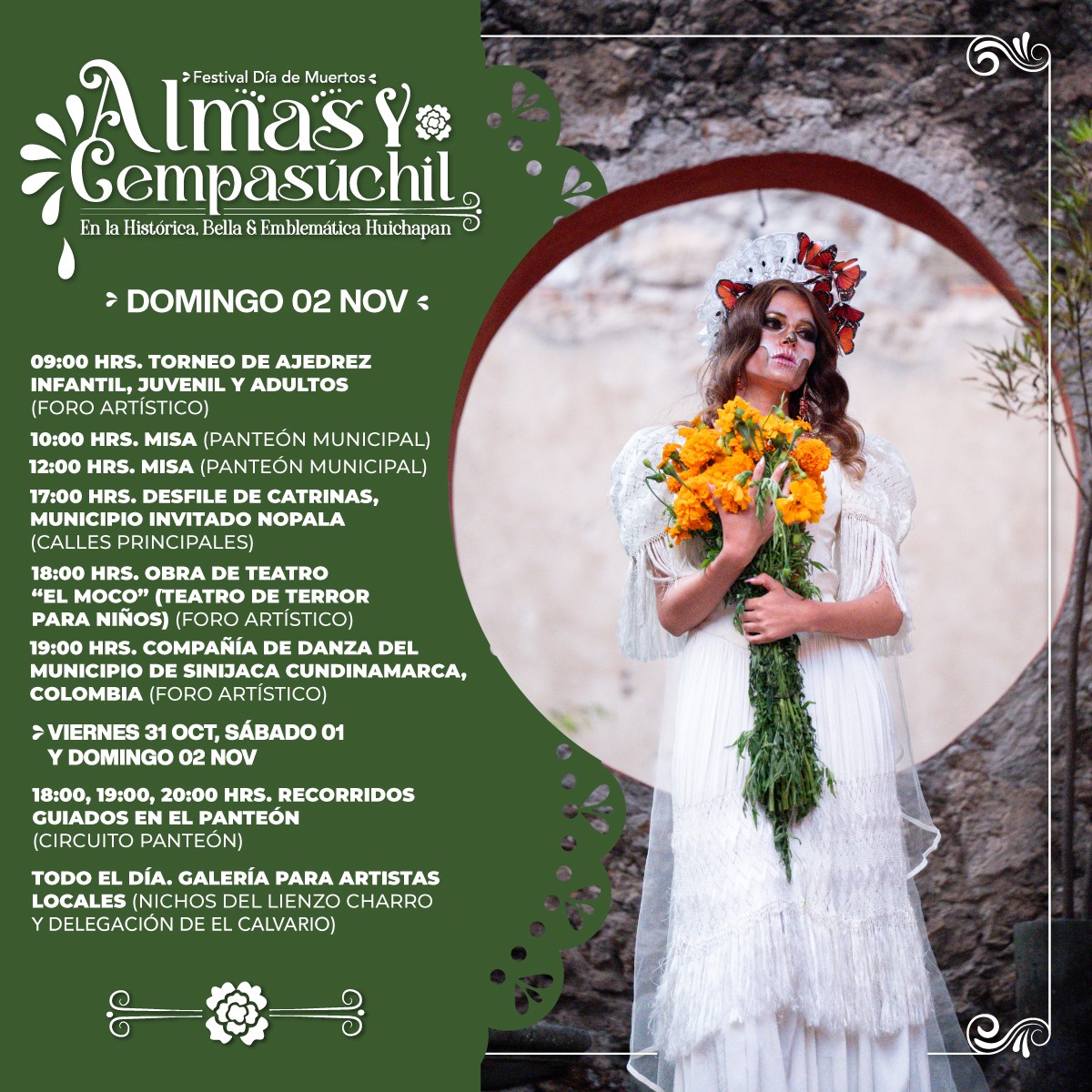 Programa Festival Almas y Cempasúchil Huichapan 2025