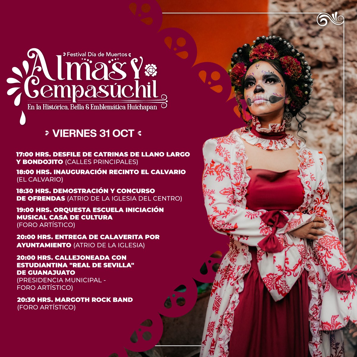 Programa Festival Almas y Cempasúchil Huichapan 2025