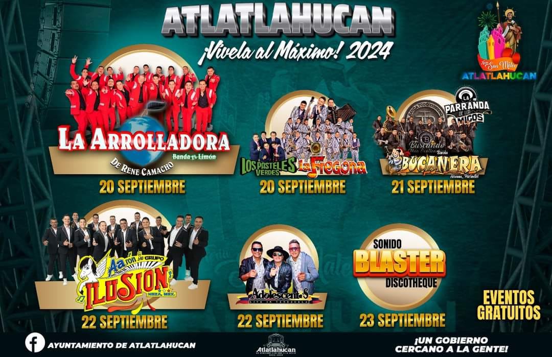 Cartelera Feria San Mateo Atlatlahucan 2024