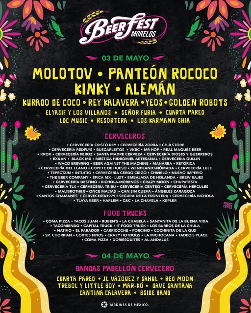 Cartelera Beer Fest Morelos 2025