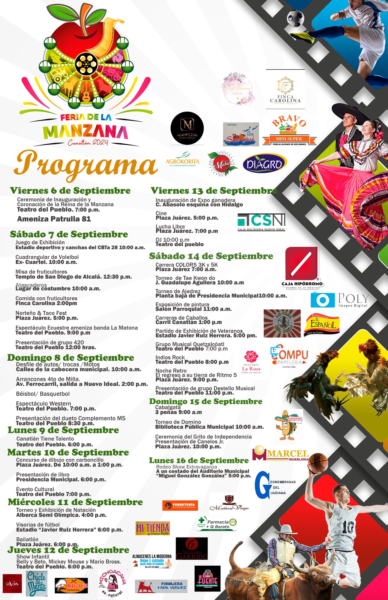Programa Feria de la Manzana Canatlán 2024