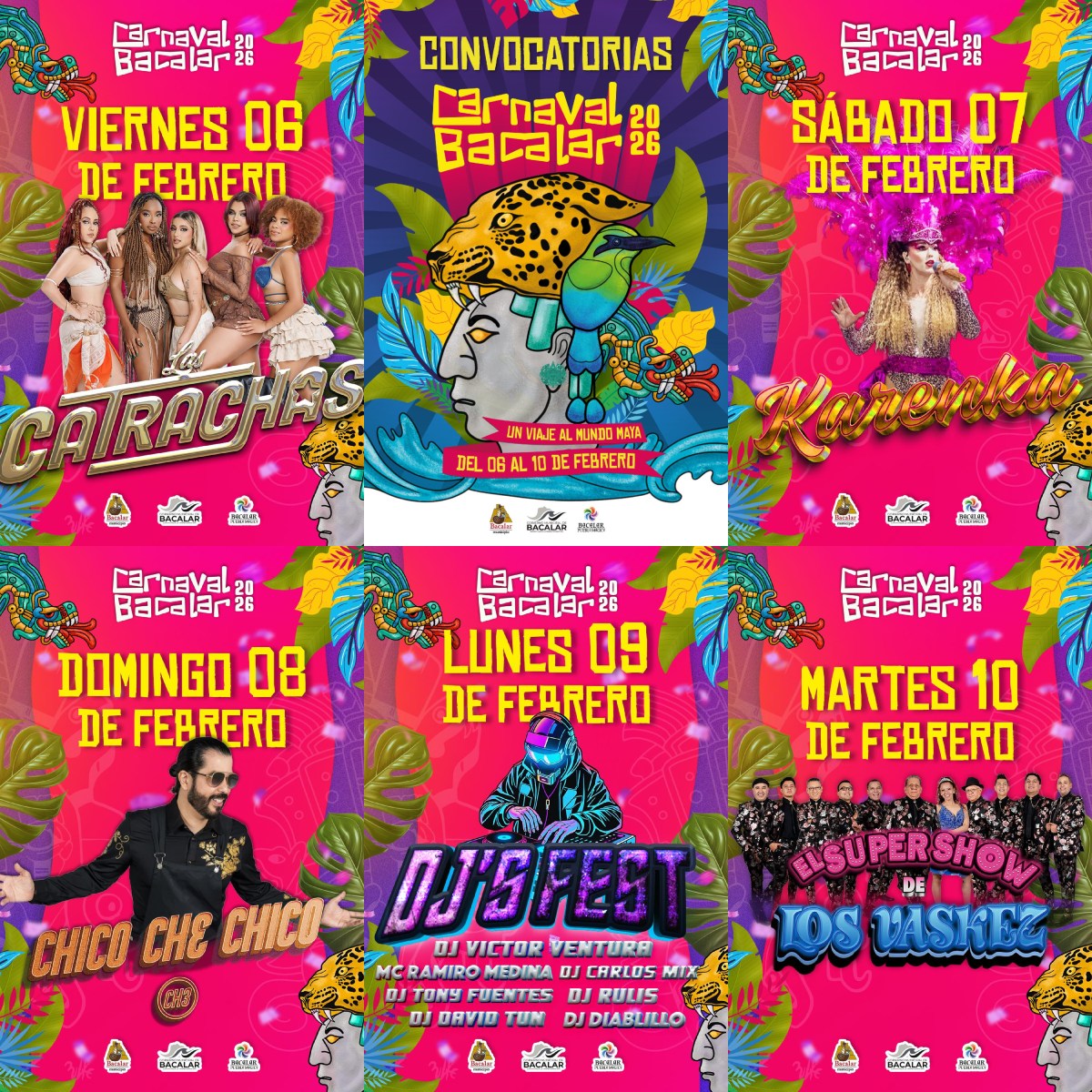 Cartelera Carnaval Bacalar 2026