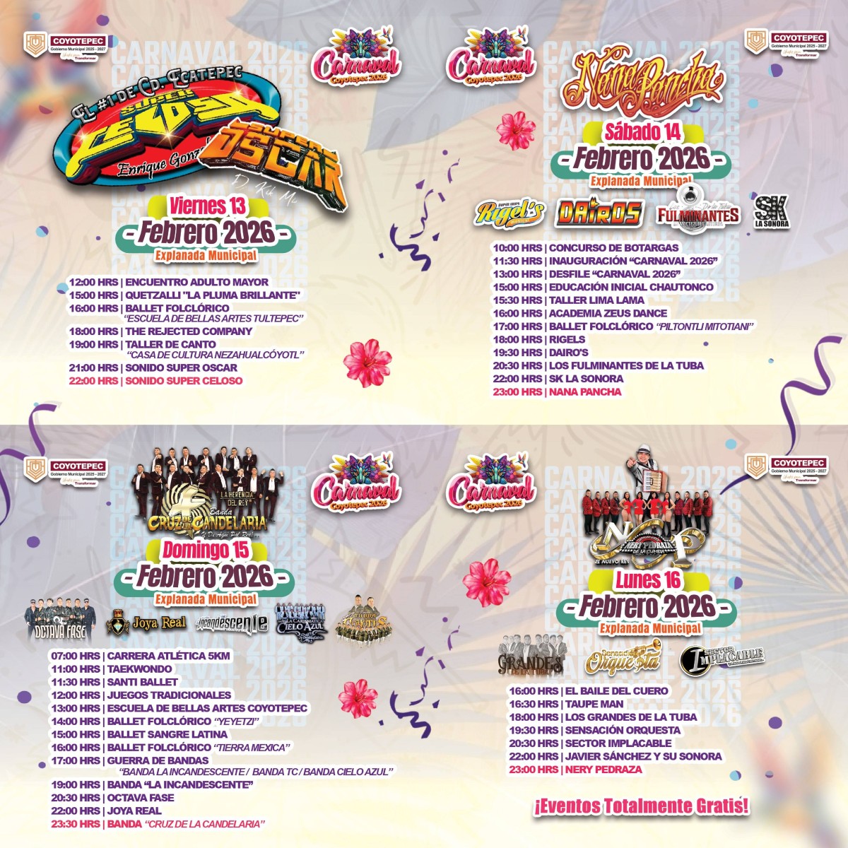 Programa Carnaval Coyotepec 2026 