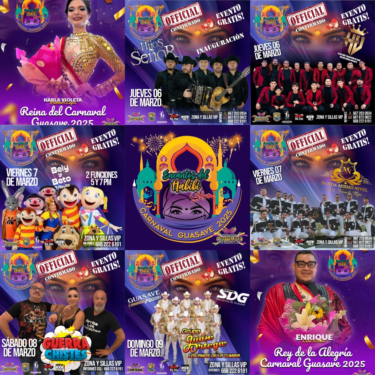Eventos y actividades del Carnaval Guasave 2025