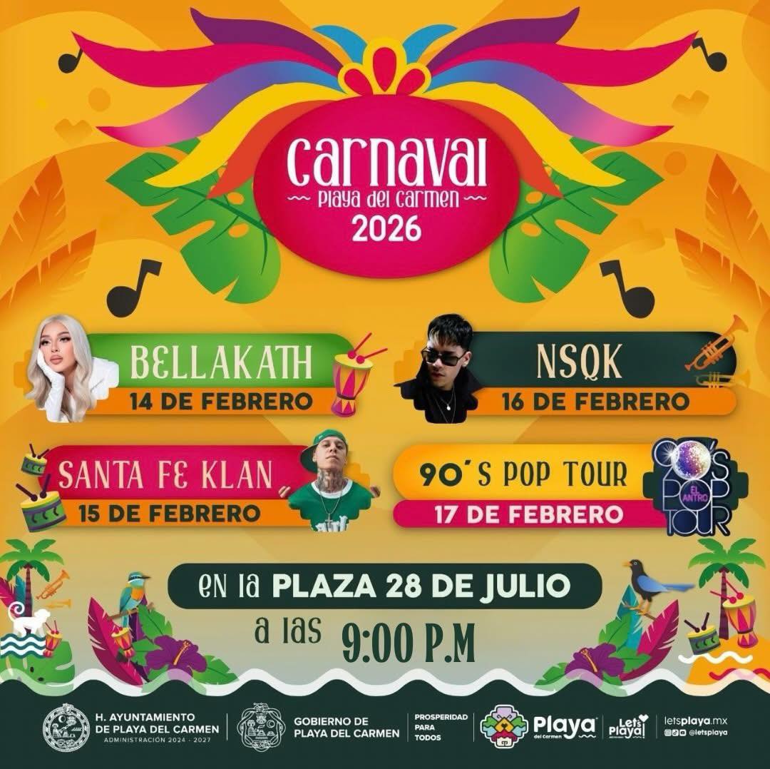 Elenco artístico Carnaval Playa del Carmen 2026