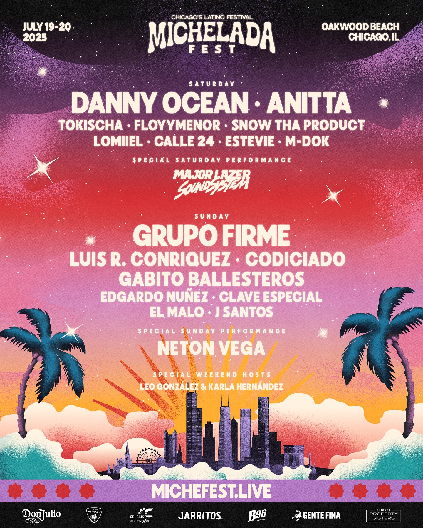Cartelera del Michelada Fest 2025 en Chicago