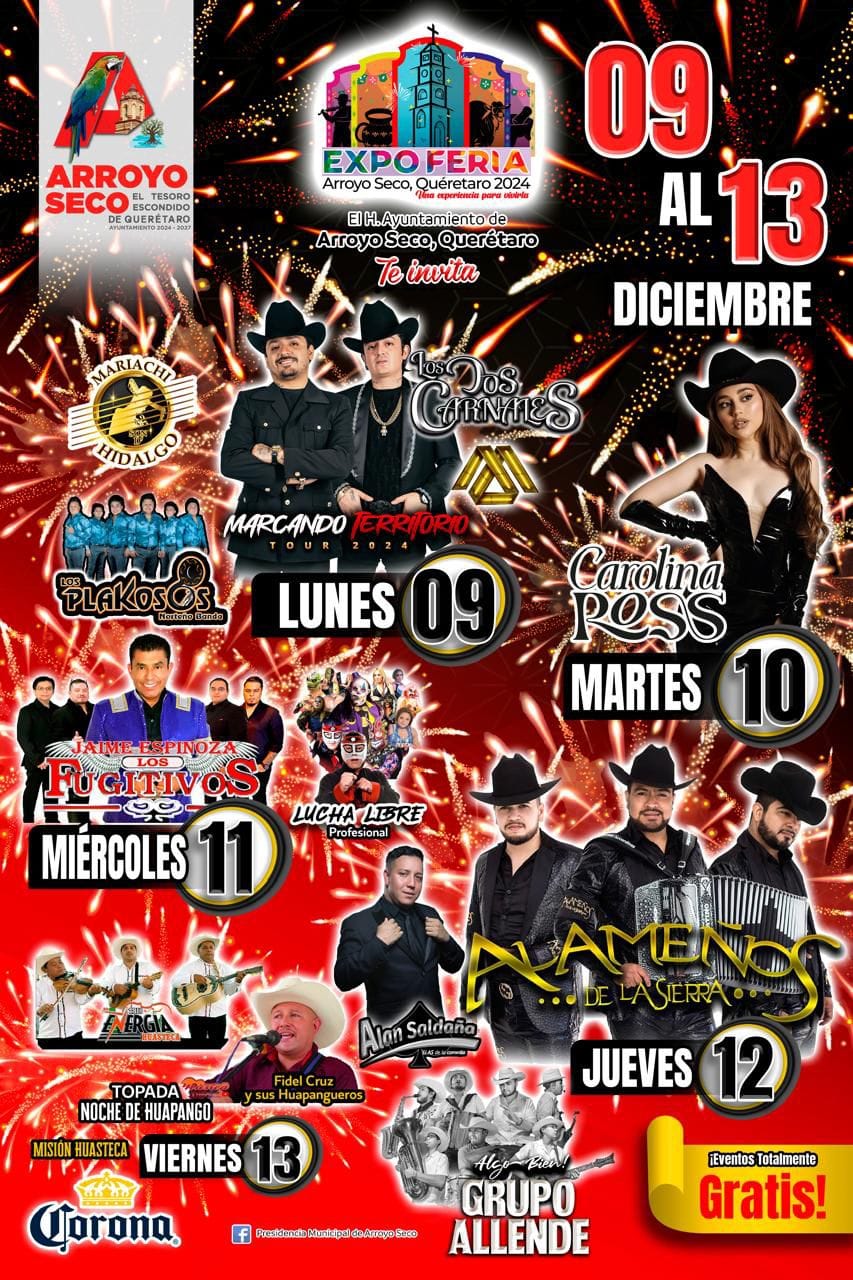 Cartelera estelar, Feria Arroyo Seco 2024