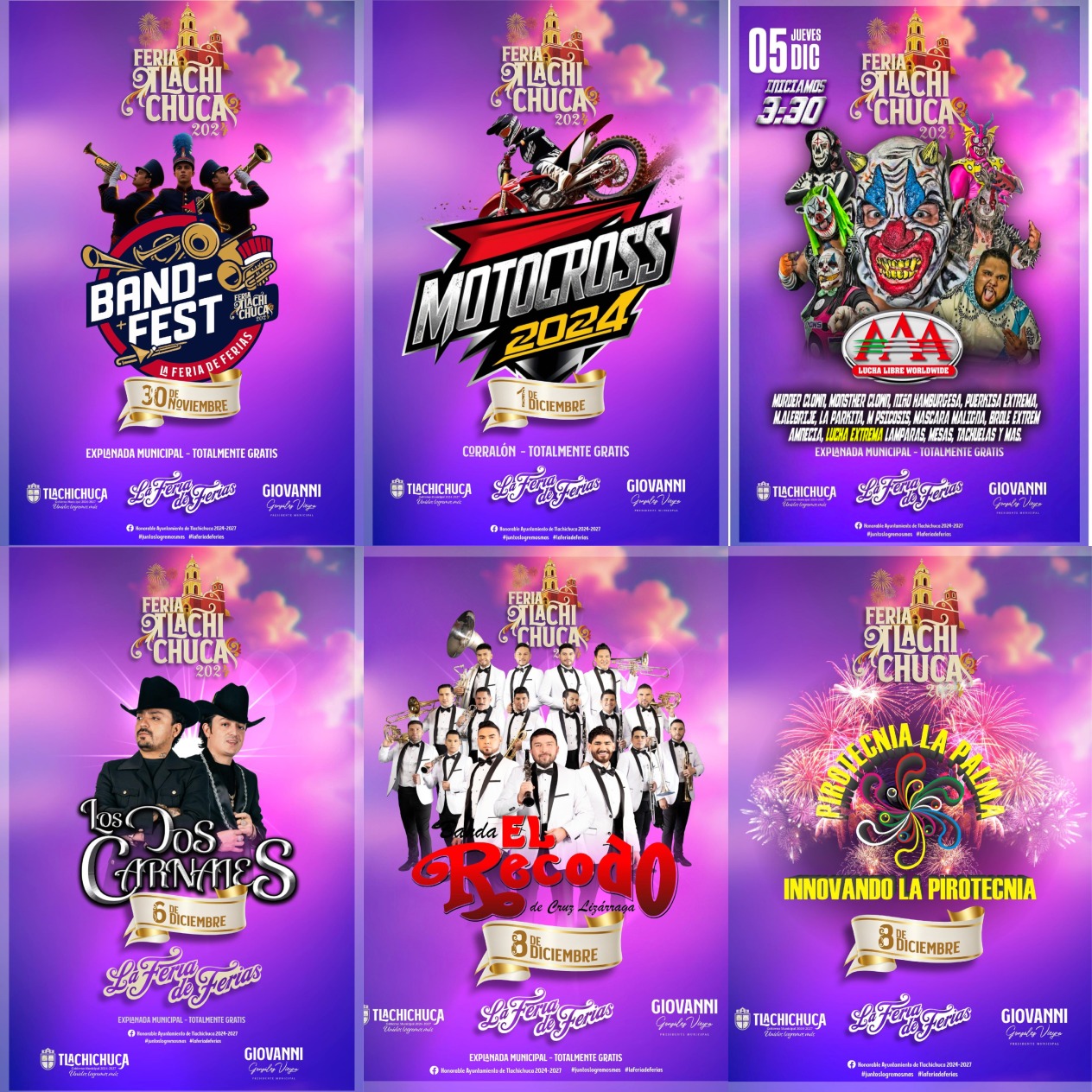 Cartelera de la Feria Regional Tlachichuca 2024