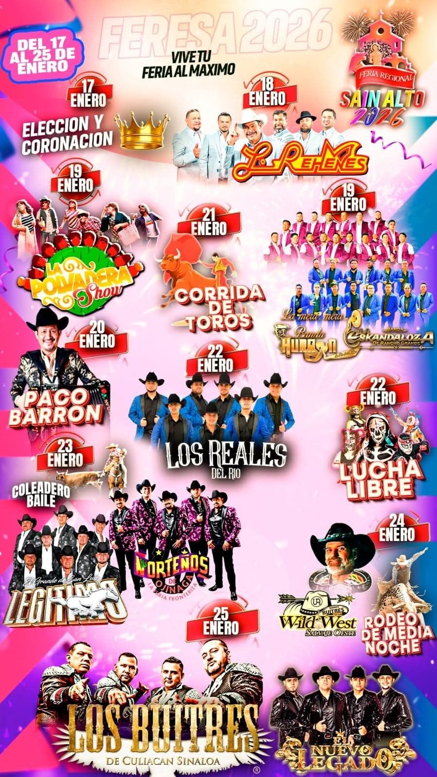 Elenco Feria Regional Sain Alto 2026