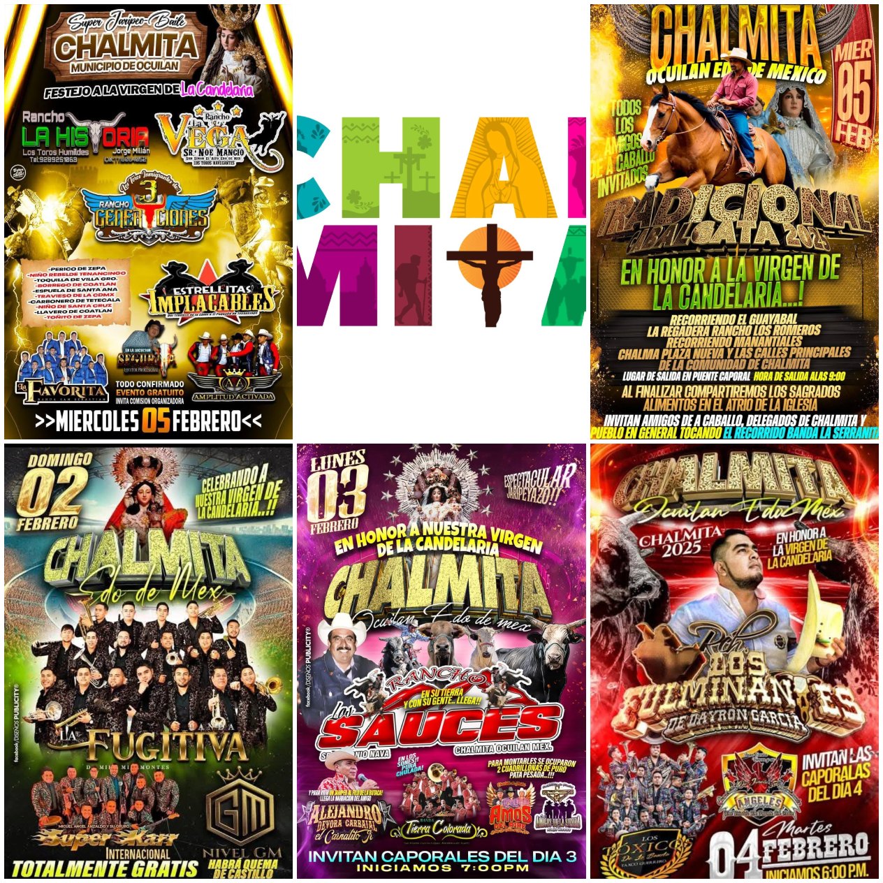 Cartelera Fiestas de la Candelaria Chalmita 2025