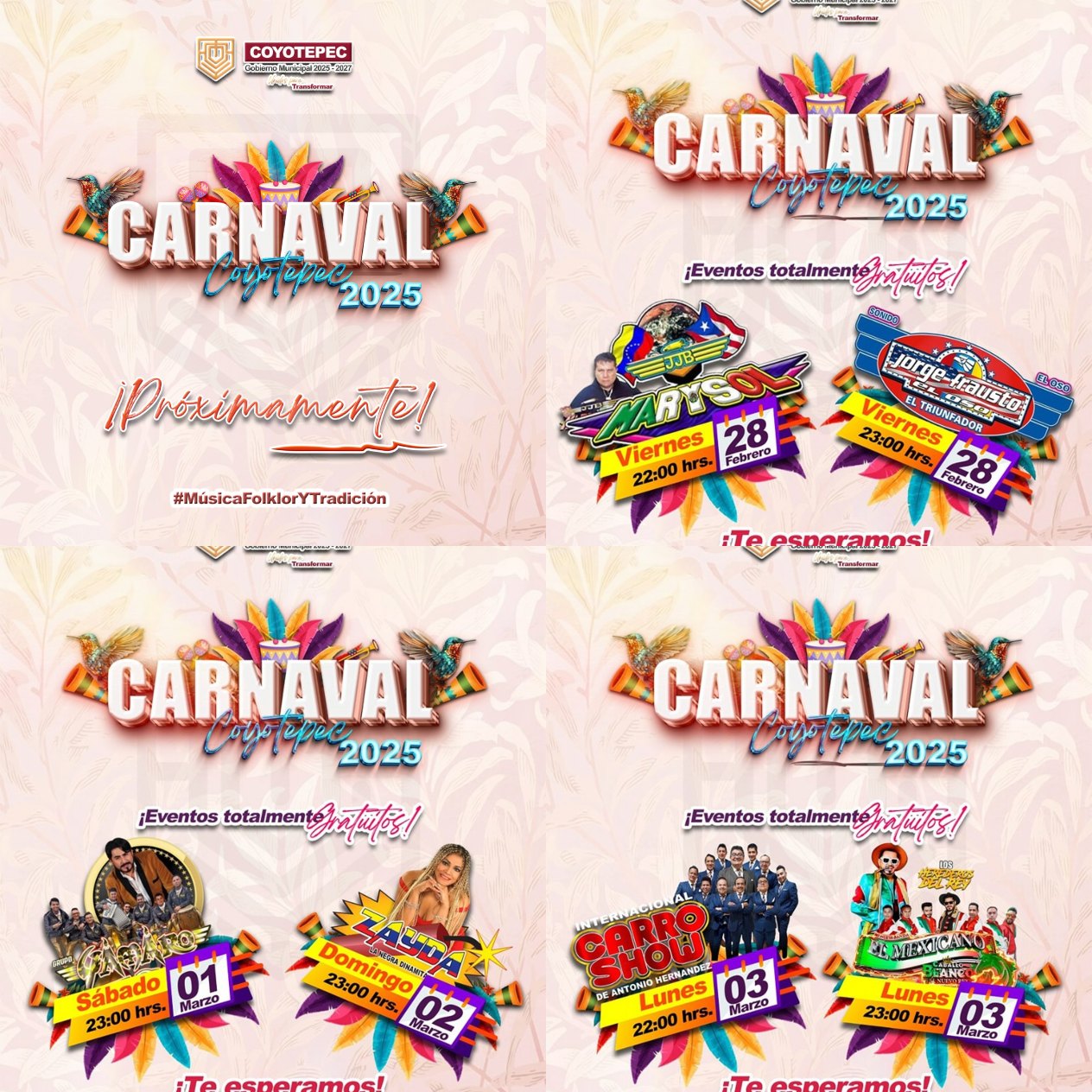 Eventos estelares Carnaval Coyotepec 2025