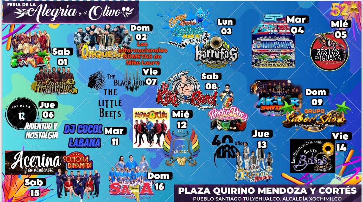 Elenco Feria de la Alegría y el Olivo 2025