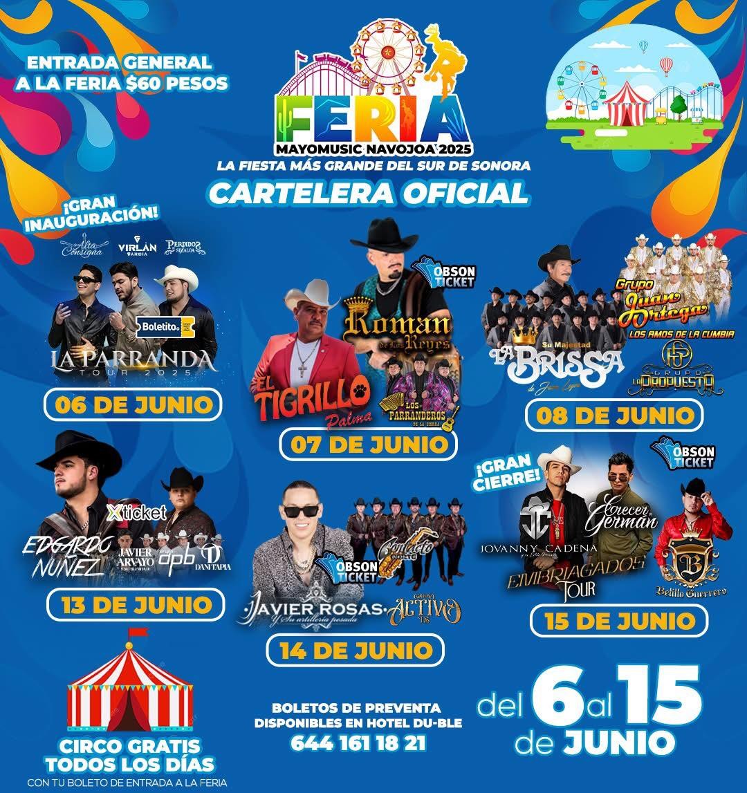 Cartelera Musical De Expo Feria Navojoa 2025