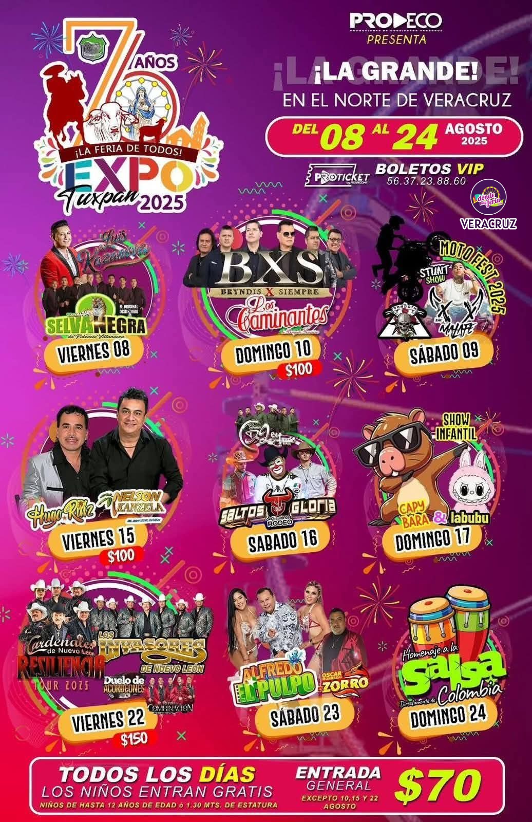 Cartelera artística - Expo Feria Tuxpan 2025