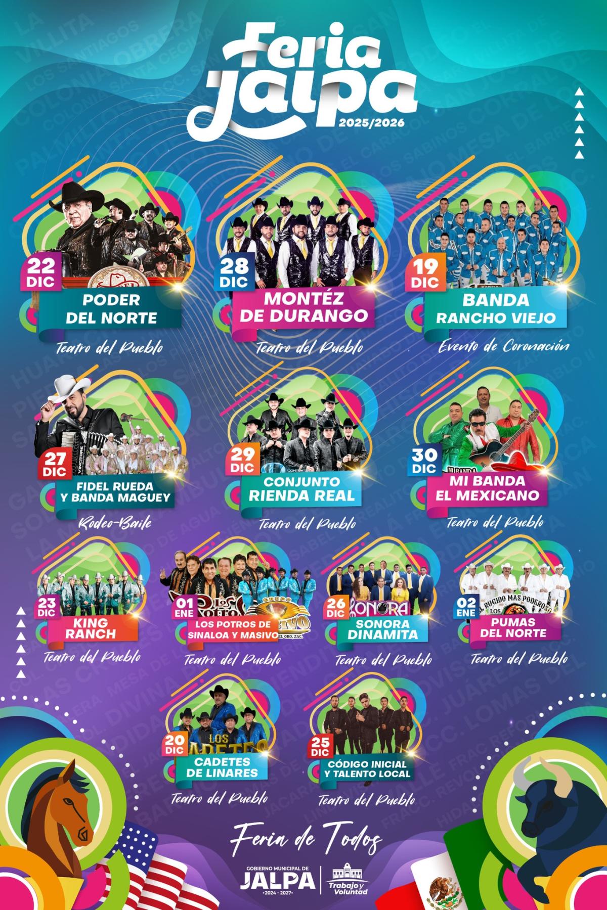 Cartelera estelar Feria Jalpa 2025-2026