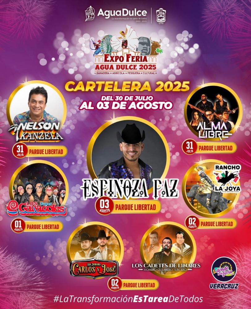 Cartelera de la Expo Feria Agua Dulce 2025
