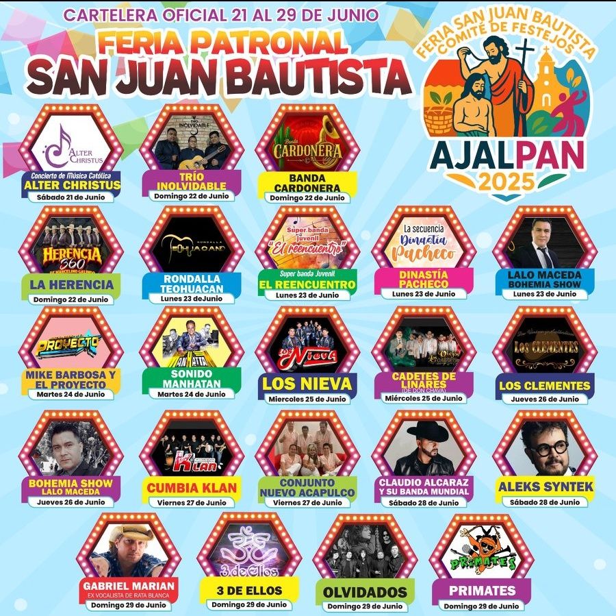 Programa - Feria San Juan Bautista Ajalpan 2025