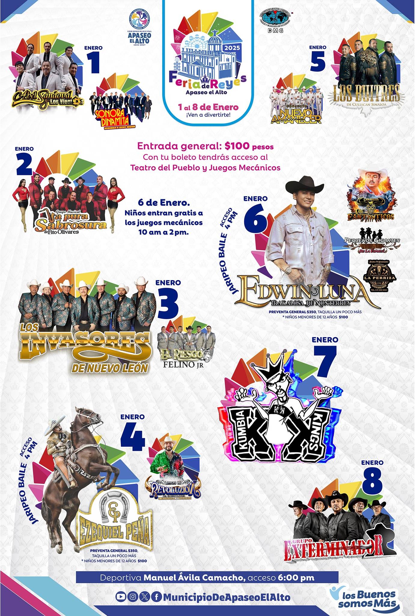 Cartelera artística, Feria de Reyes Apaseo El Alto 2025