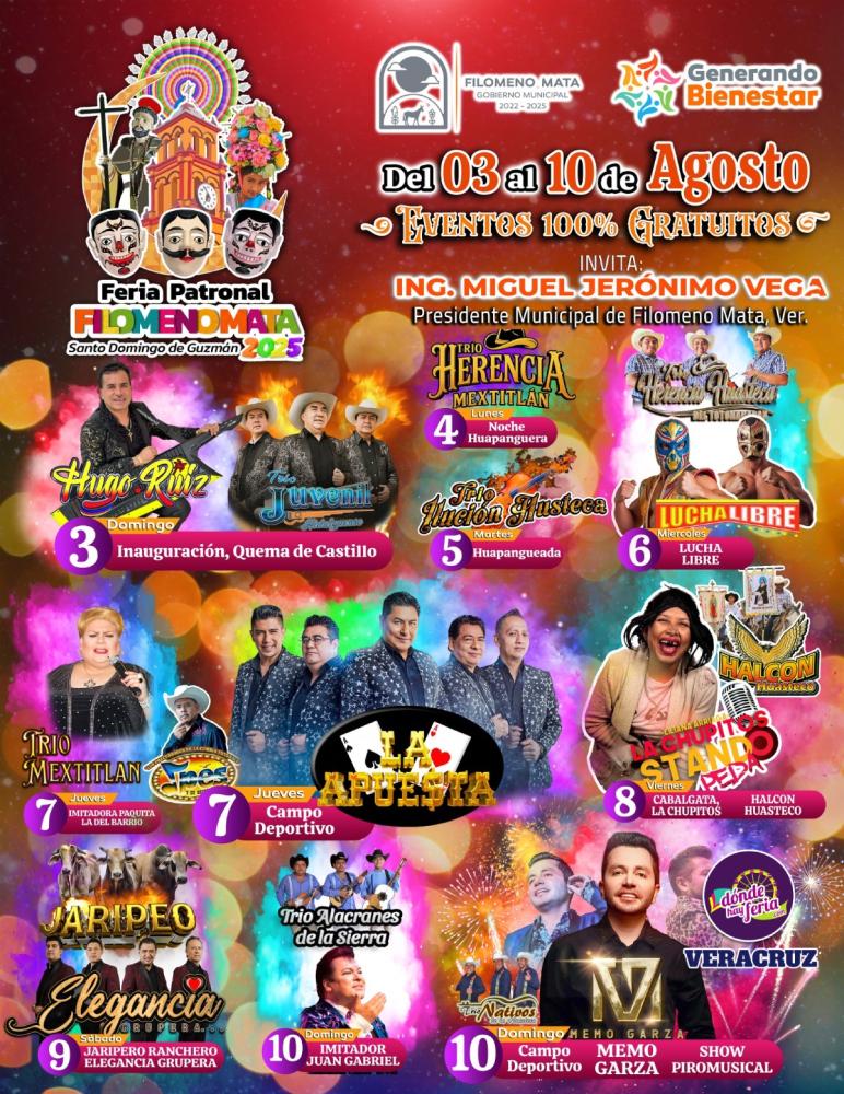 Cartelera - Feria Filomeno Mata 2025