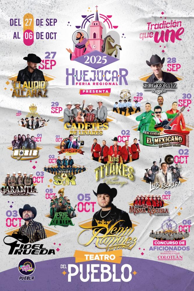Cartelera estelar Feria Regional Huejúcar 2025