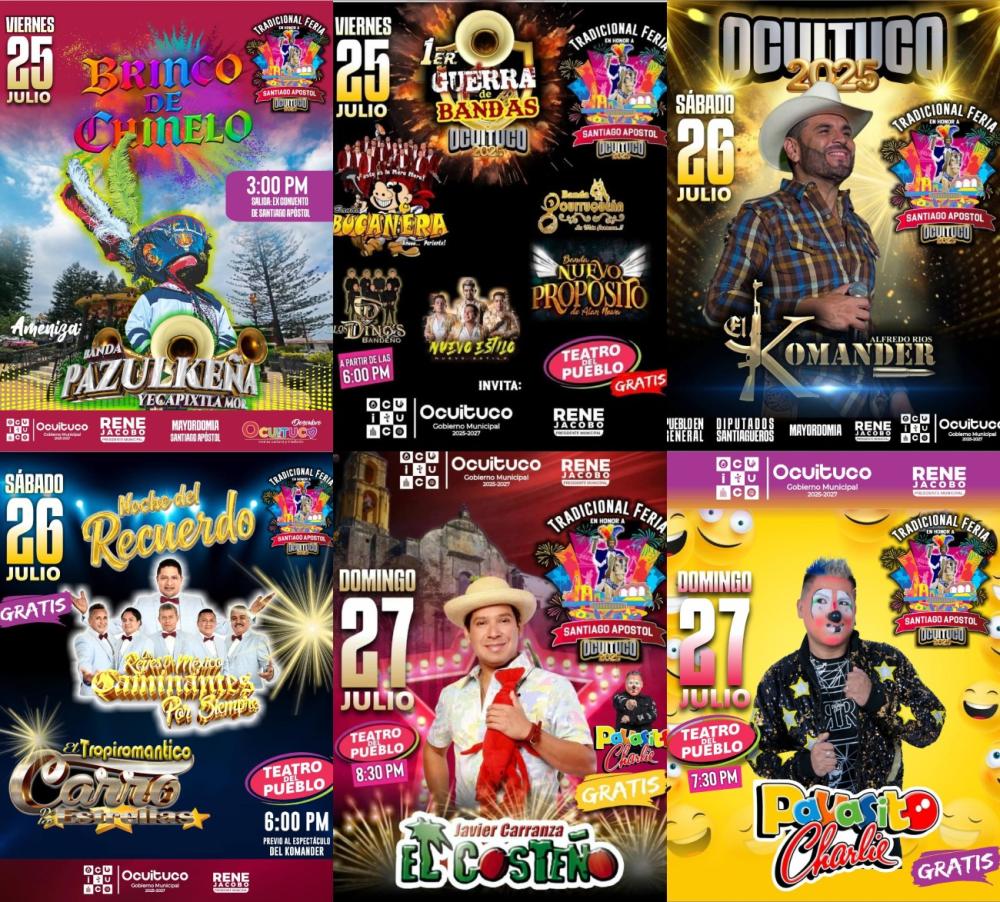 Elenco estelar Feria Feria Santiago Apóstol Ocuituco 2025
