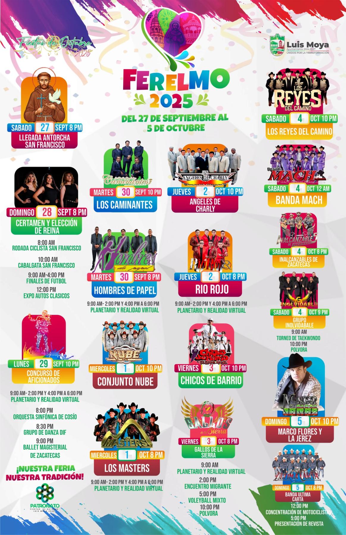 Elenco estelar Feria Regional Luis Moya 2025