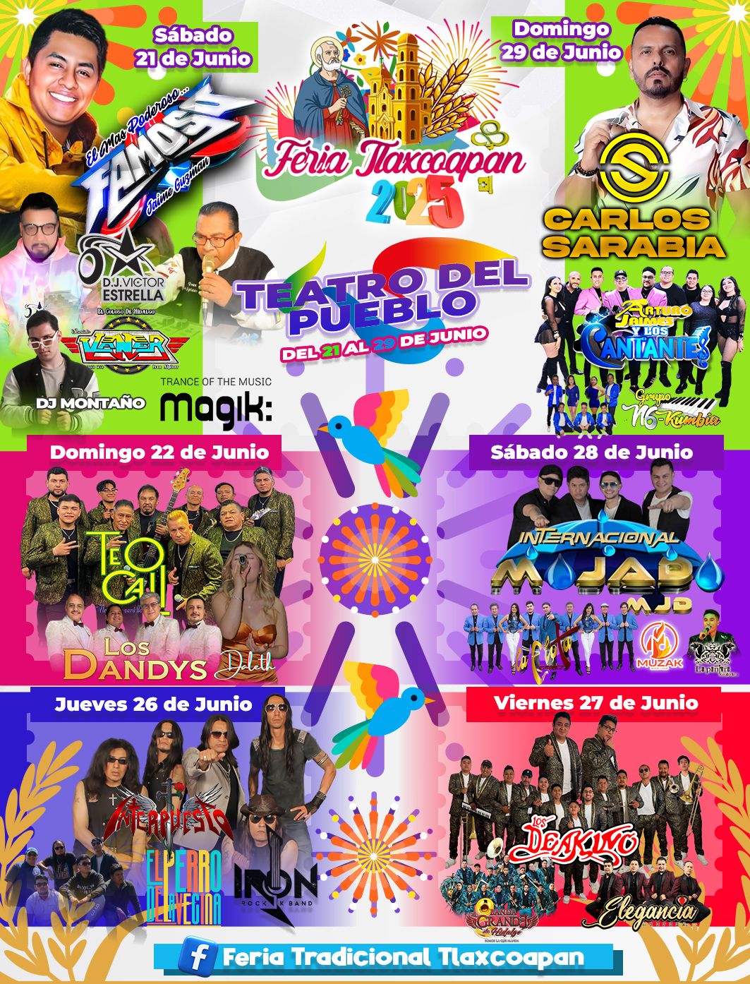 Cartelera Artística - Feria Patronal Tlaxcoapan 2025