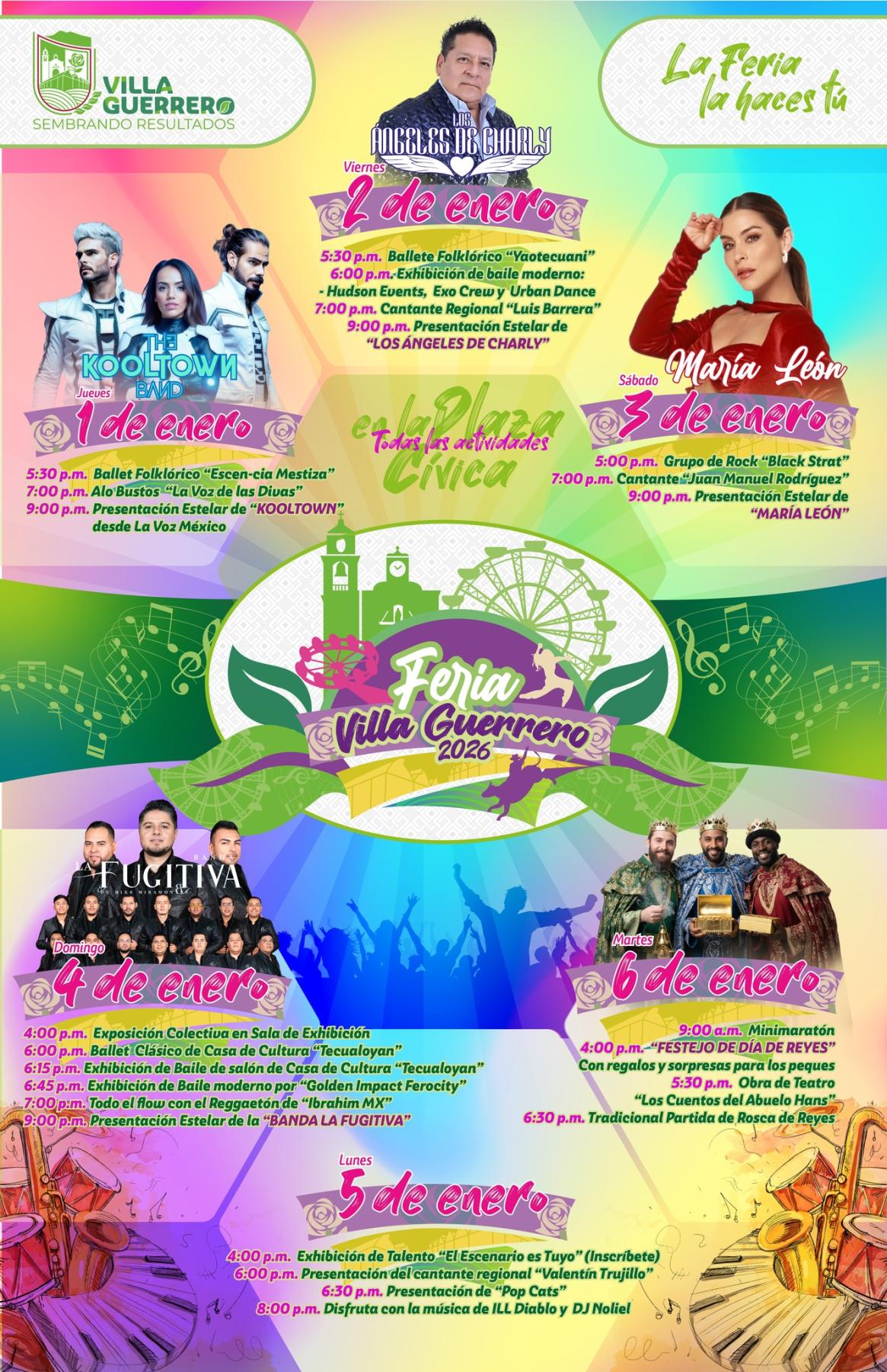 Cartelera Feria Villa Guerrero 2026