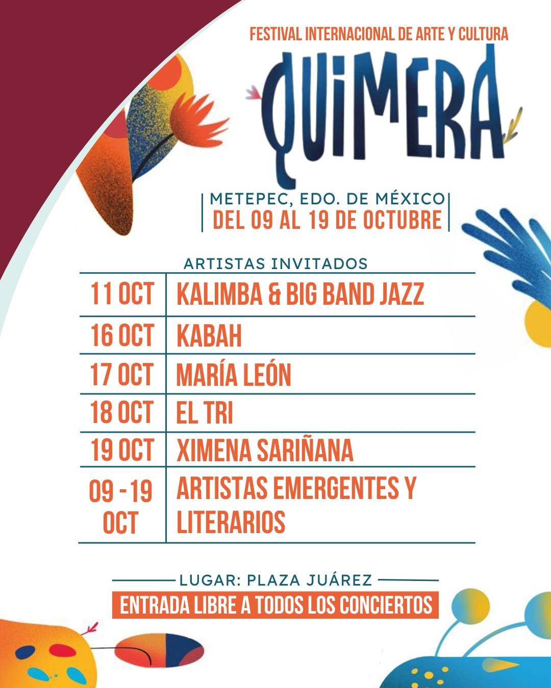 Cartelera estelar del Festival Internacional Quimera 2025