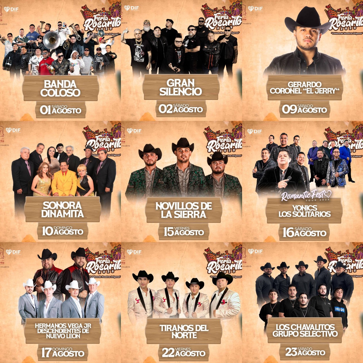 Cartelera estelar Feria Rosarito 2025