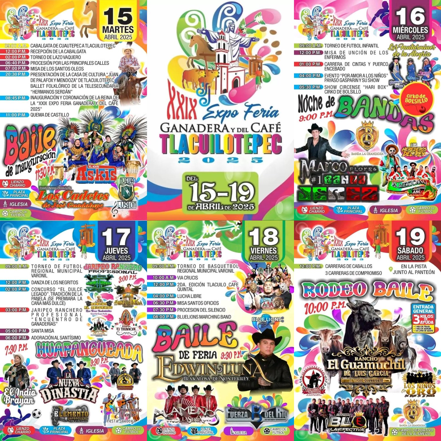 Programa completo de actividades Expo Feria Tlacuilotepec 2025