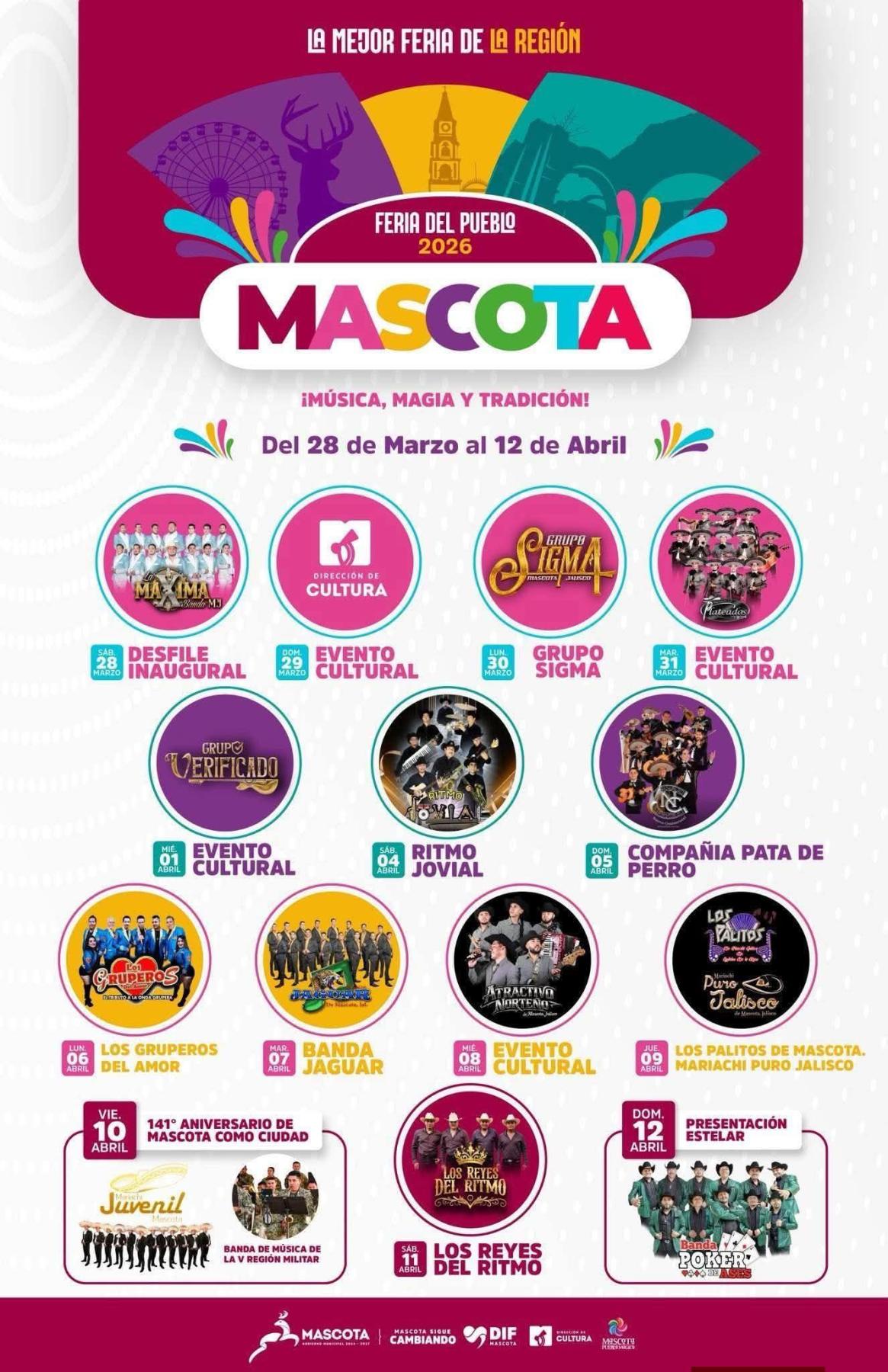 Cartelera Artística Feria Mascota 2026