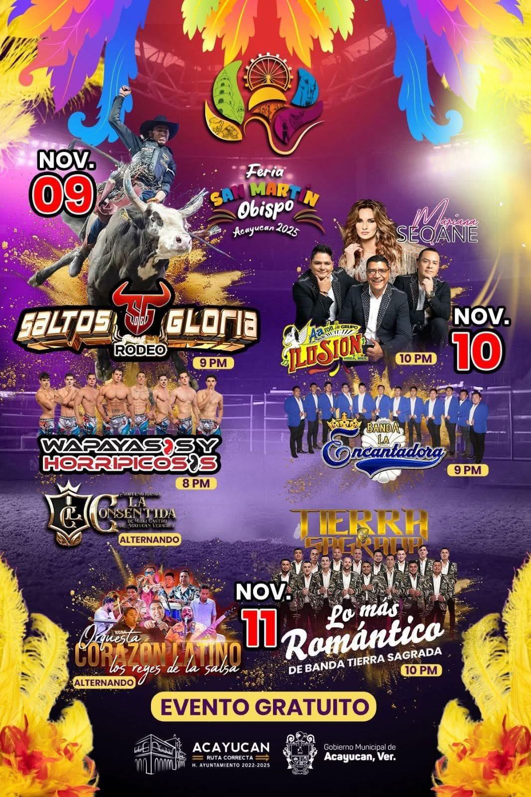 Elenco estelar Feria San Martín Obispo Acayucan 2025