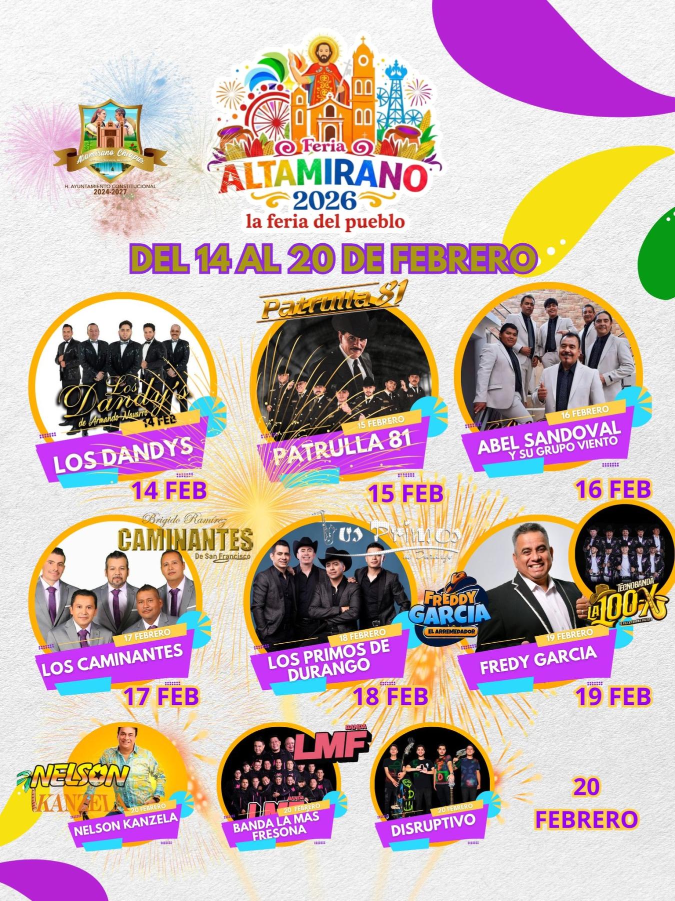 Cartelera estelar Feria San Caralampio Altamirano 2026