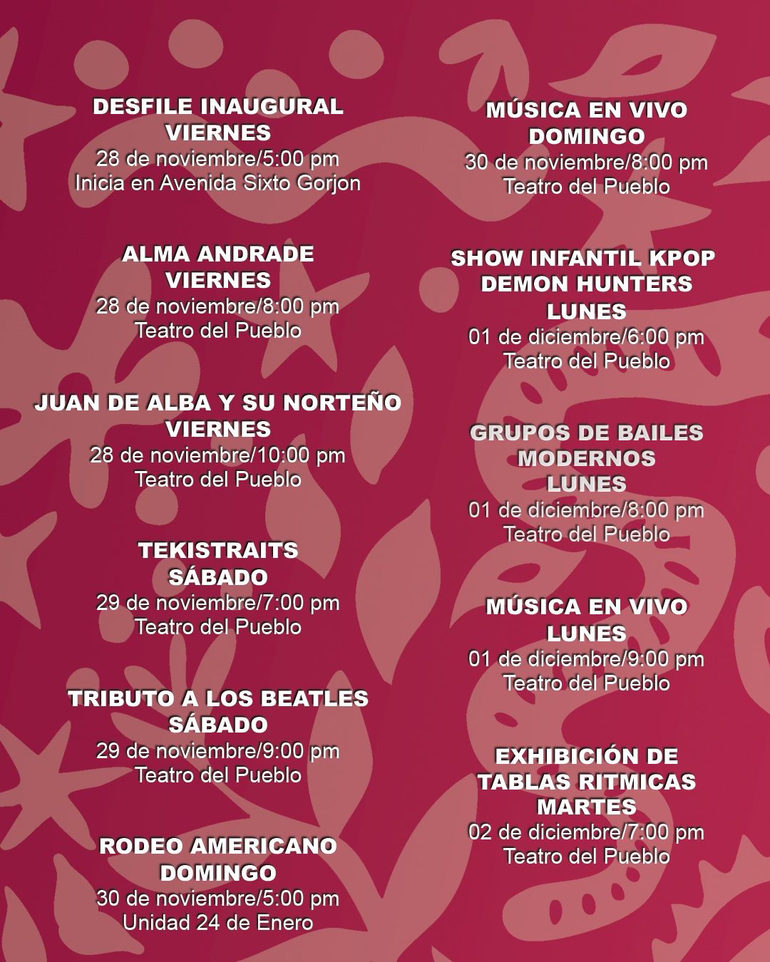programa Feria Nacional del Tequila 2025