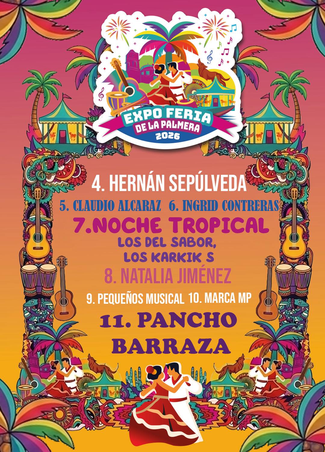 Cartelera Artística Expo Feria de la Palmera Coyuca de Benítez 2026
