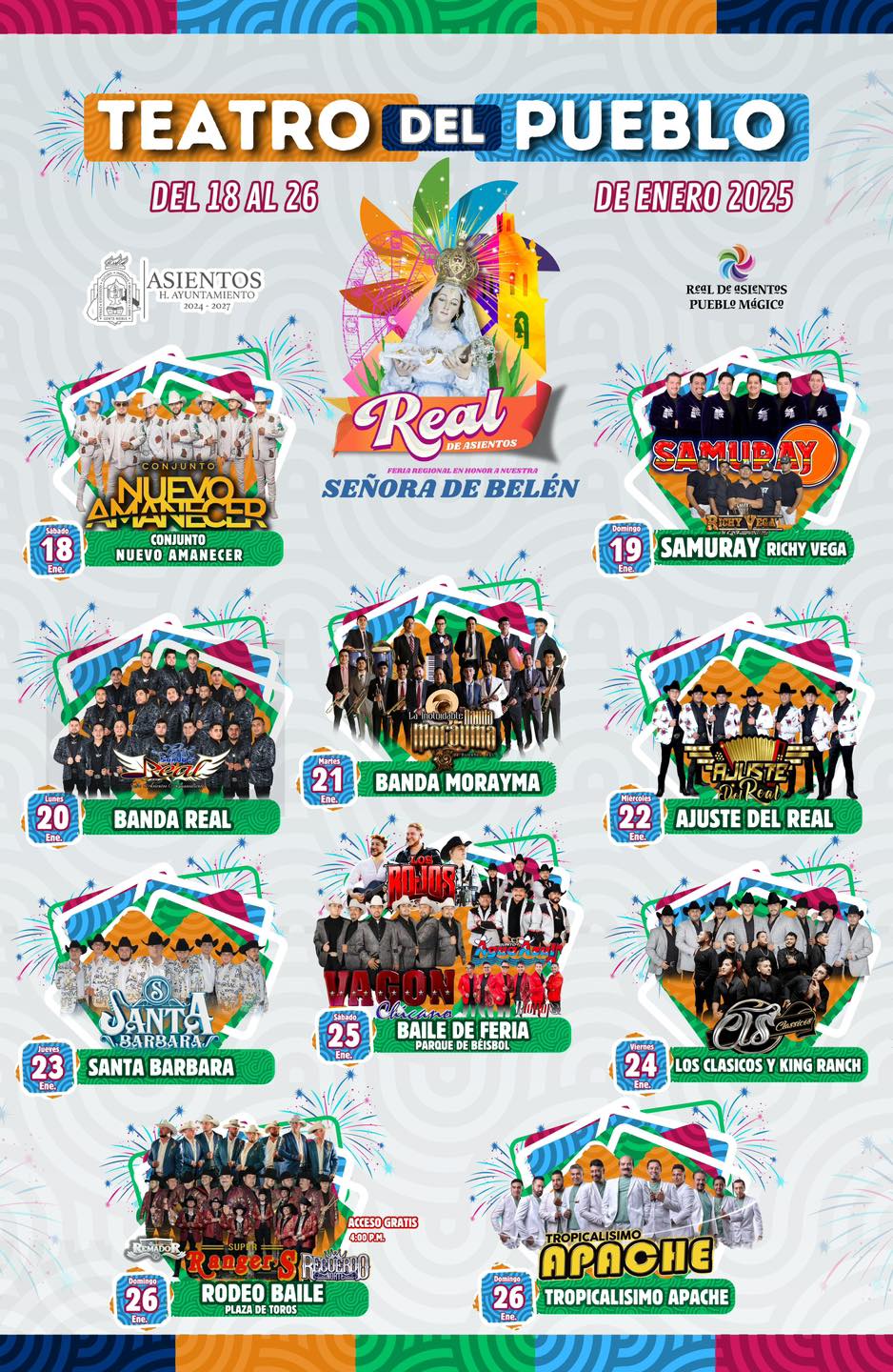 Cartelera artística - Feria Patronal Real de Asientos 2025