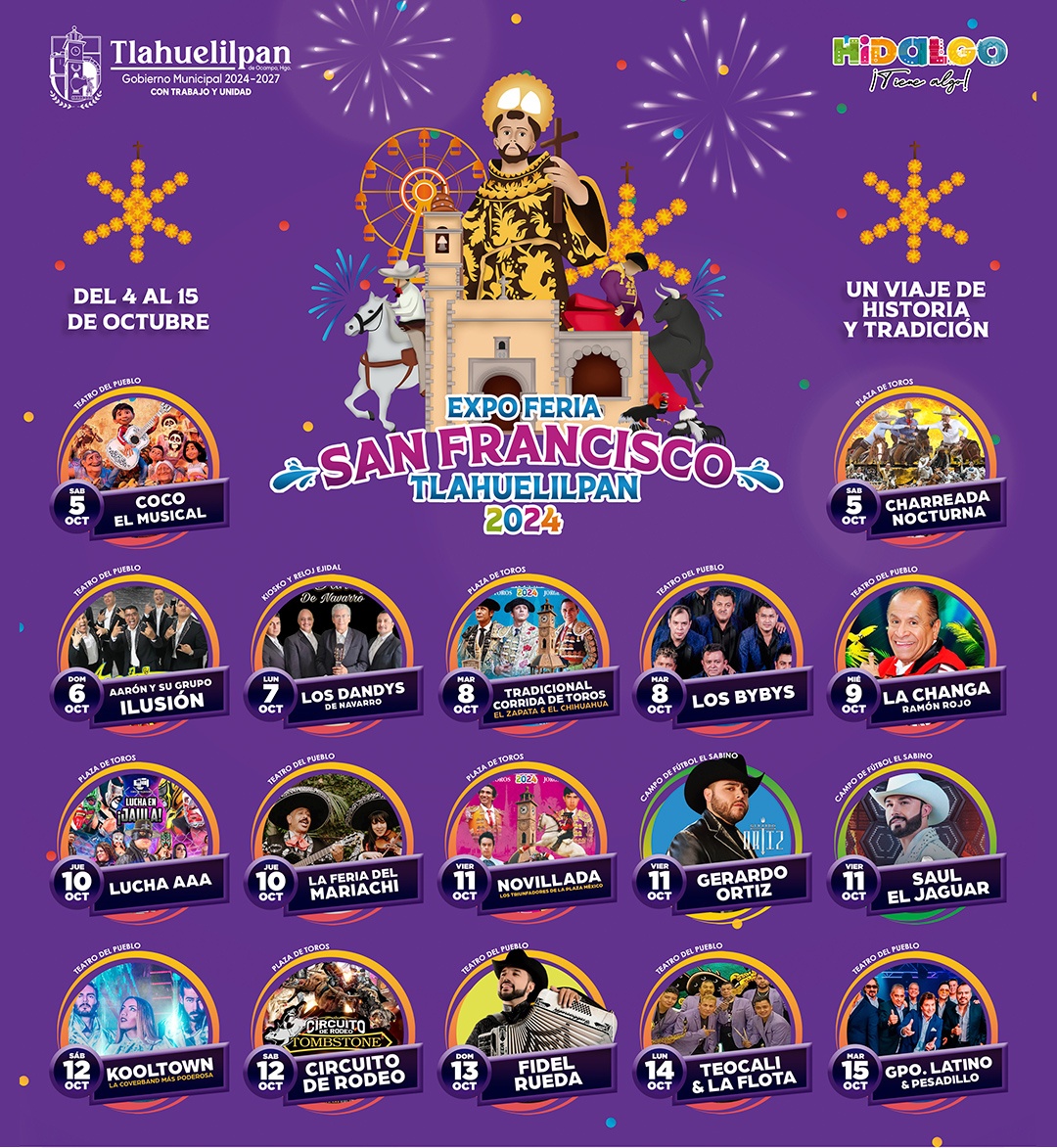 Cartelera artística - Expo Feria San Francisco Tlahuelilpan