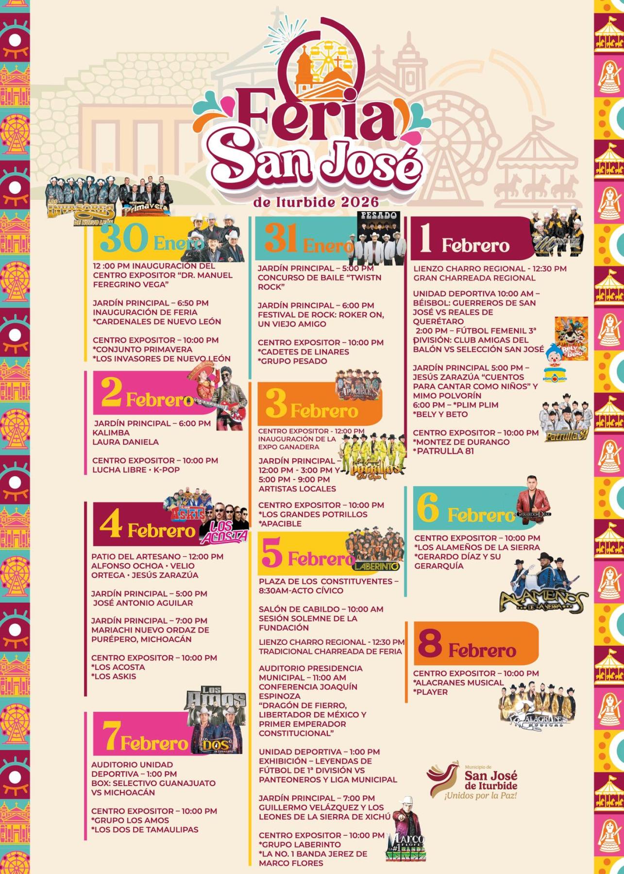 Cartelera Feria Regional San José Iturbide 2026