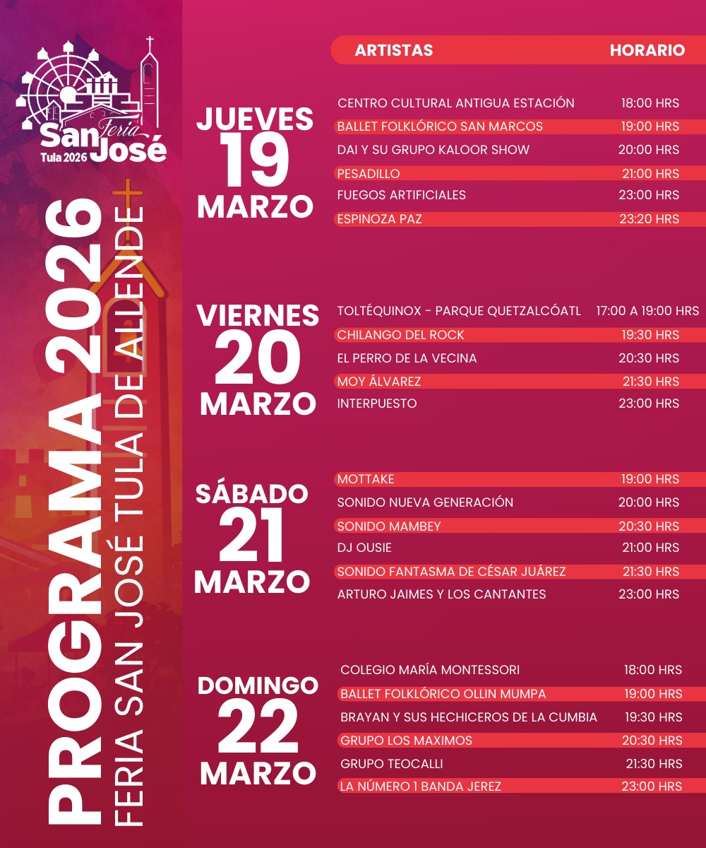 Programa Feria San José Tula 2026