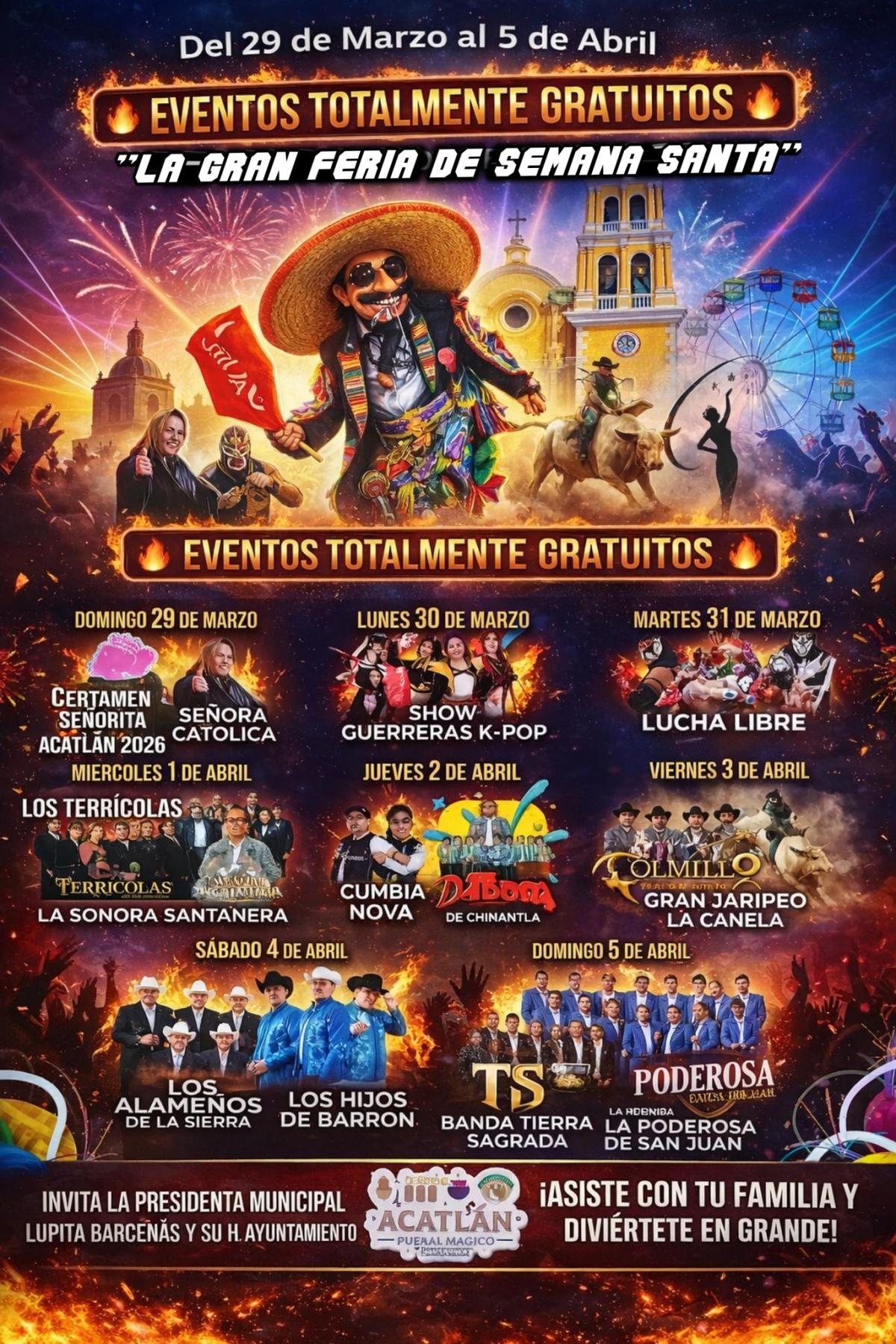Cartelera artística Feria de Acatlán de Osorio 2026